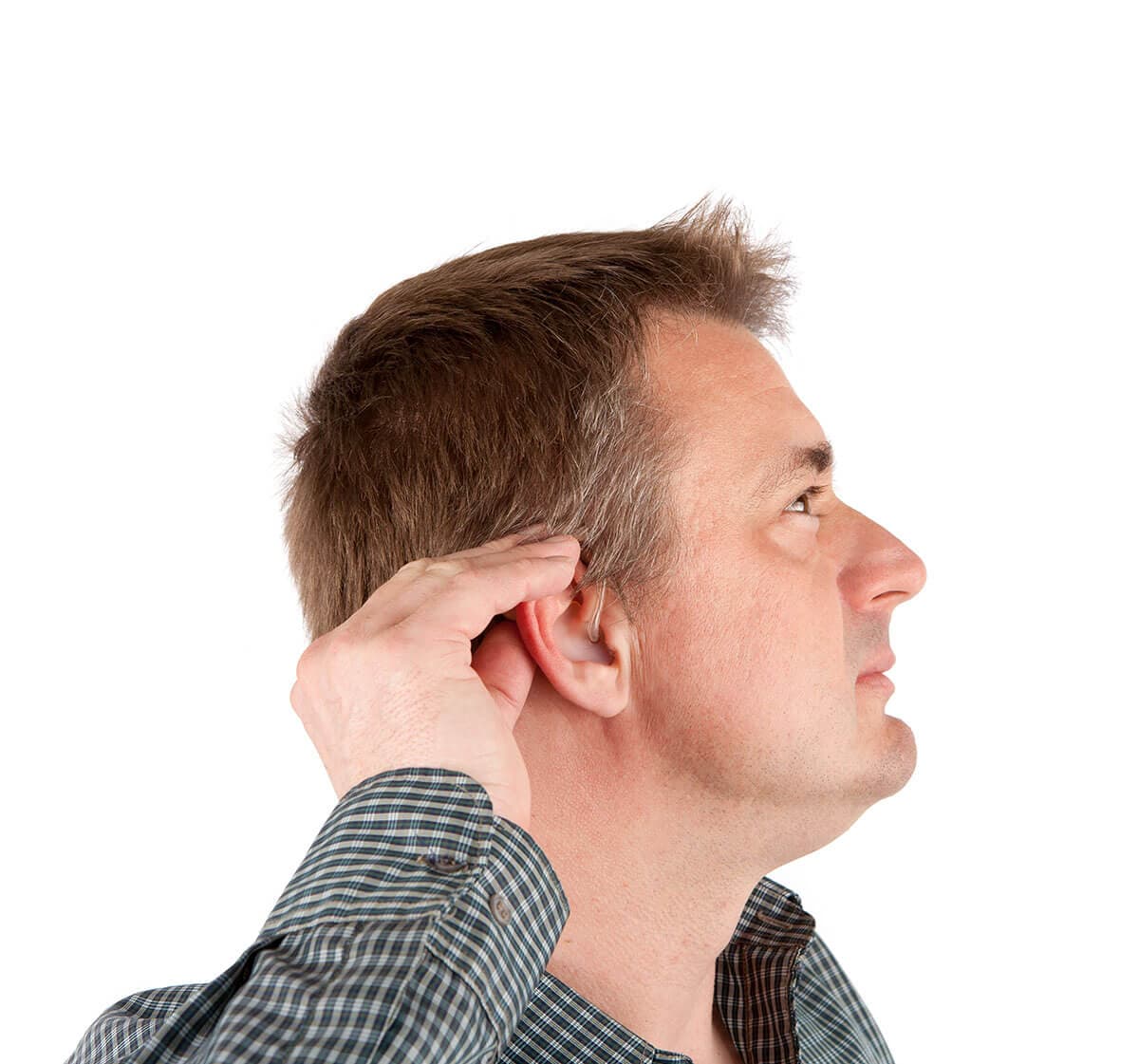 Man with hearing aid